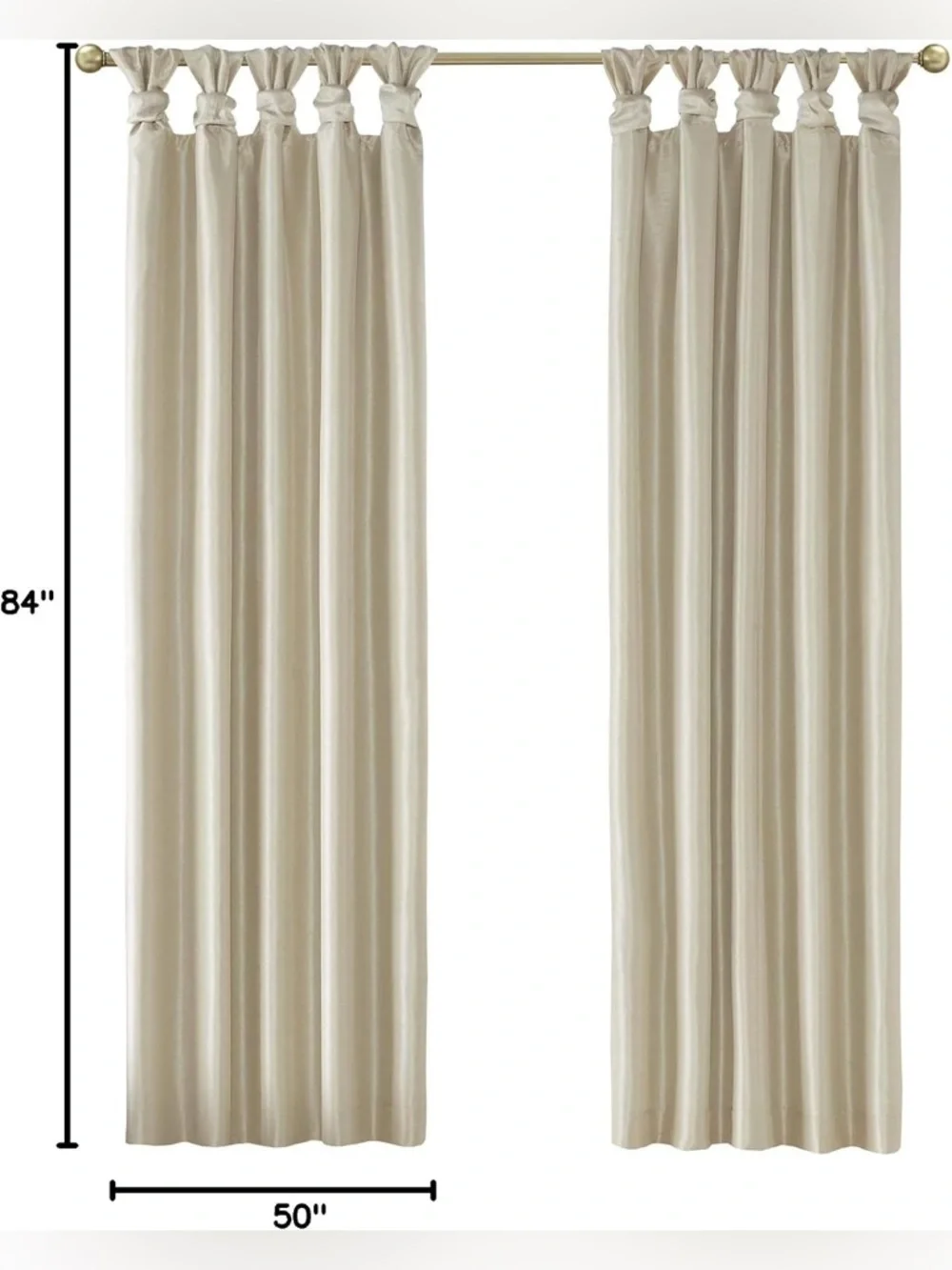 Blackout SINGLE curtain Madison Park Emilia Faux Silk 84” by 50” HAS HOLE